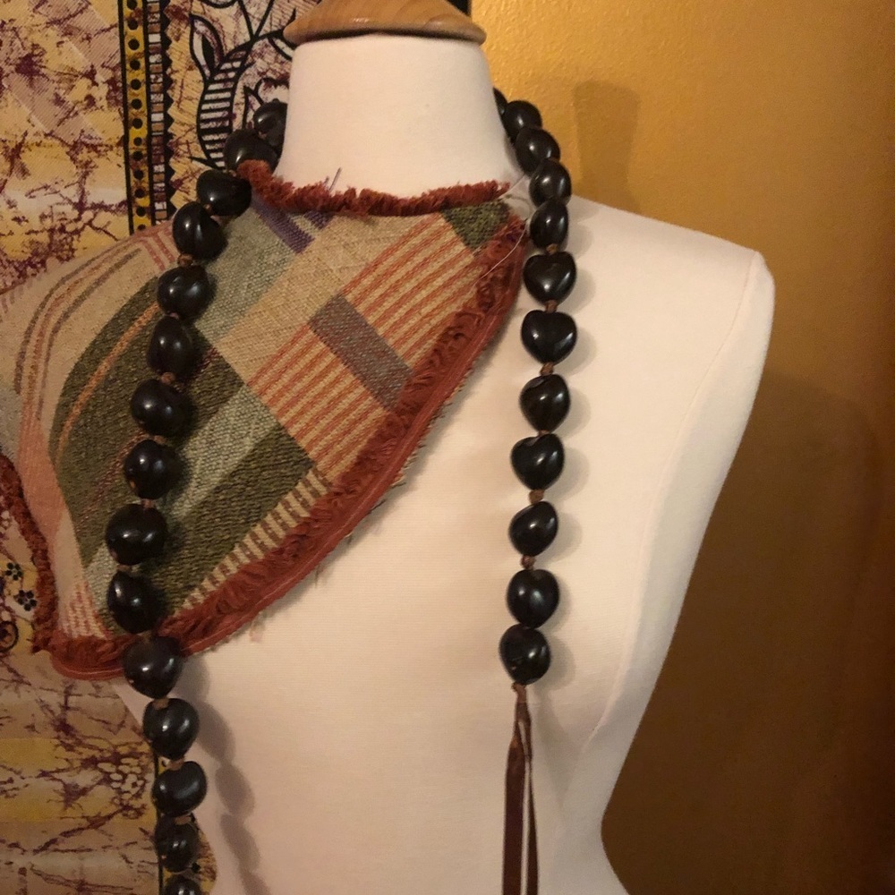 Handmade Boho hippy Fringe Bag with new & recycled fabric kukiu nuts,moon,stars - Picture 14 of 17